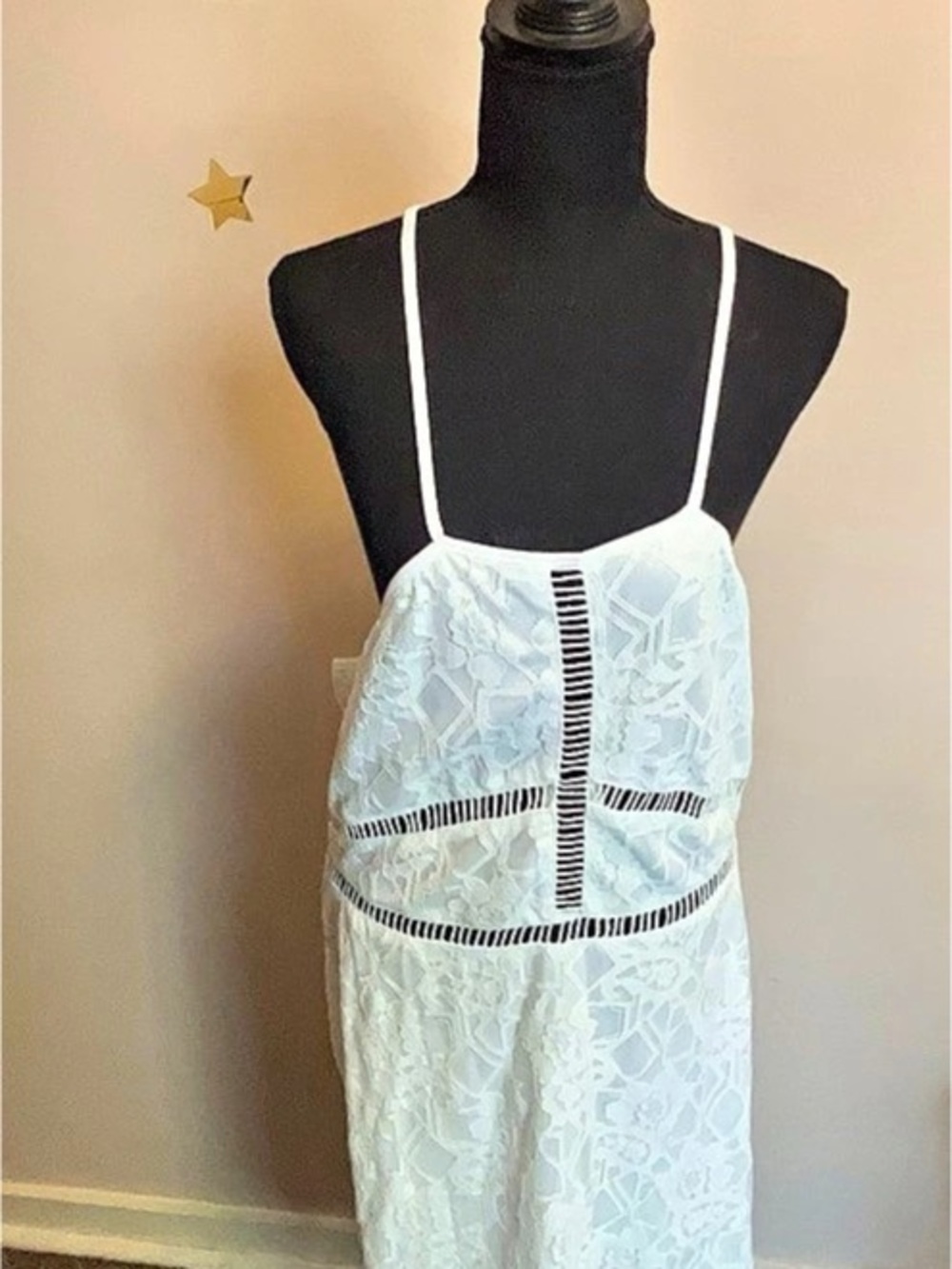 Aooksmery Women Sleeveless V Neck Floral Lace High Low Cocktail Dress Sleeveless